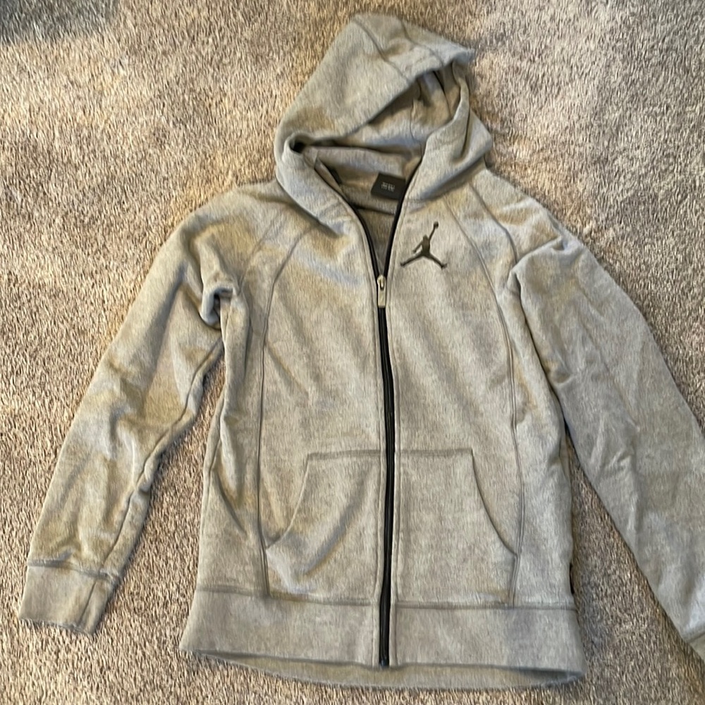 Boys Gray Jordan Zip-up Hoodie